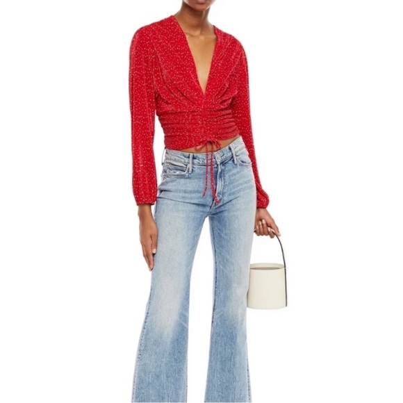 Maje Red Polka Dot top - Picture 2 of 4